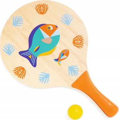 Set raketa plazhi “Sea”, dru FSC, 2 raketa me top, shumëngjyrësh