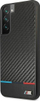 Mbrojtëse telefoni BMW Carbon Tricolor për Samsung Galaxy S22 Plus, efekt karboni, e zezë