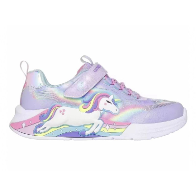 Atlete fëmijësh Skechers S-Lights Unicorn Chaser, me drita LED, vjollcë