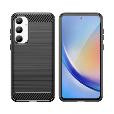 Kapak telefoni Hurtel Carbon për Samsung Galaxy A35, TPU, antirrëshqitës, i zi