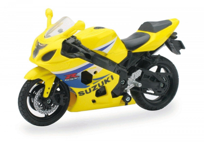 Lodër motor Daffi Suzuki GSX R600, model për koleksion 1:18, metal edhe plastik, i verdhë
