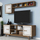 Set muri për TV Lewisville, për TV deri 60", dizajn modern, ngjyrë arra me të bardhë