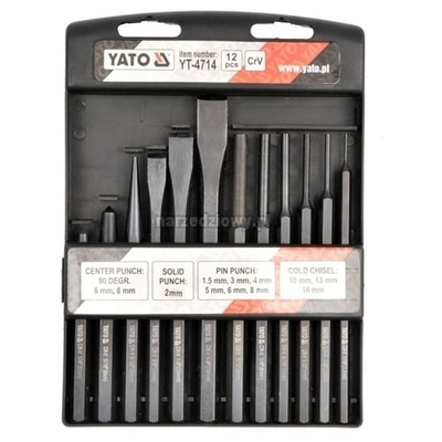 Set daltash dhe shtypsash YATO YT-4714, 12 pjesë, çelik krom vanadium, 100-150mm