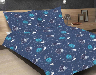 Set shtrati Multitex Satin Exclusive 52, 160x200 cm, 3 pjesë, blu e errët