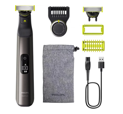 Trimmer mjekre Philips OneBlade 360 QP6552/15, i rikarikueshëm, i papërshkueshëm nga uji, jeshil