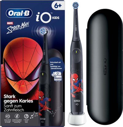 Електрична четка за заби Oral-B iO Kids 6+, со кутија за патување, дизајн Spiderman, шарена