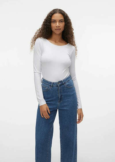 Bluzë Vero Moda VMHEAVEN Slim Fit 10298465 Bright White