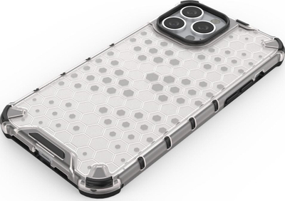 Kapak mbrojtës Hurtel Honeycomb për iPhone 13 Pro Max, xhel transparent