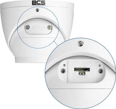 Kamerë dome IP BCS BCS-L-EIP25FSR5-Ai1, 5MP, PoE, e bardhë