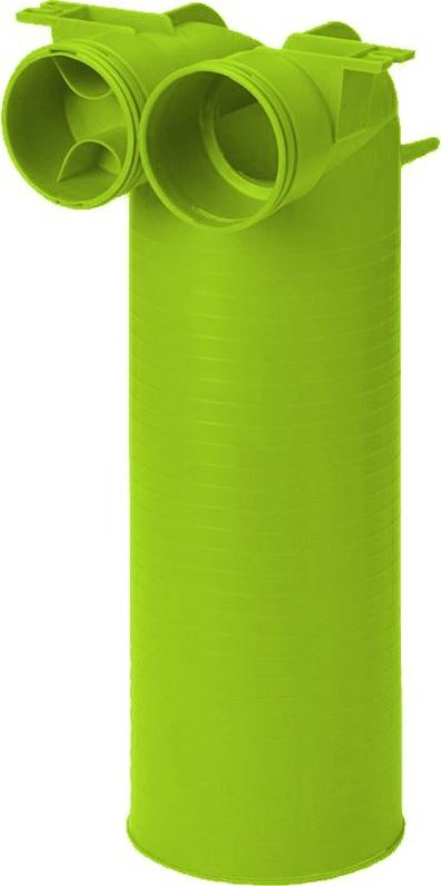 Pjesë lidhëse ventilimi Wolf DN75/63 me valvul DN125, 90°, 325mm, gri