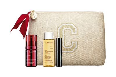 Set Clairns Total Eye Lift, krem 15 ml + vaj për pastrimin e grimit 50 ml + maskarë 3 ml + çantë kozmetike