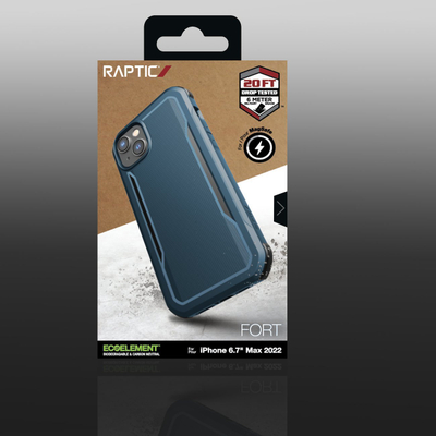 Mbështjellëse Raptic Fort për iPhone 14, MagSafe, e blinduar, blu