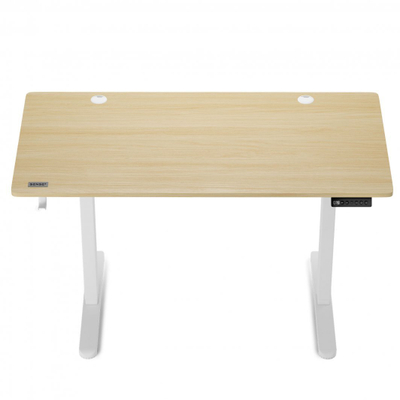 Електрична маса SENSE7 Nojo, 120cm x 60cm, бело/ светло дрво