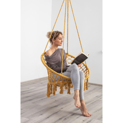 Karrige varëse Royokamp Hammock, 80x60cm, me jastëk, e verdhë