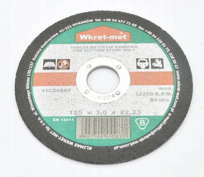 Disk prerës për gur Wkręt-met 125mm, trashësi 3.0mm, hapje 22mm