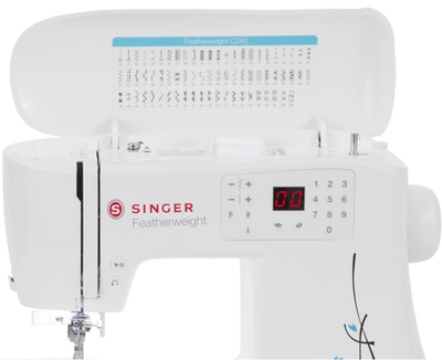 Makine qepëse Singer C240 Featherweight, 70 qepje, elektronike, e bardhë