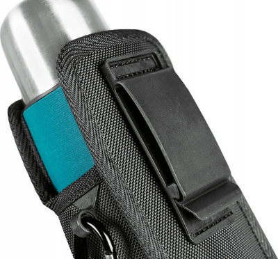 Termus me mbajtëse Makita Thermal Flask and Holder Pouch, çelik inoksi, izolim termik, blu