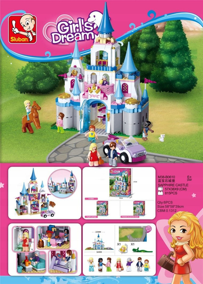 Set blloqesh ndërtimi Torro Castle Sapphire, kalatë, shumëngjyrësh