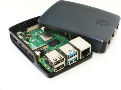 Кутија Raspberry Pi куќиште, за 4B RB-CASEP4+06B, црна
