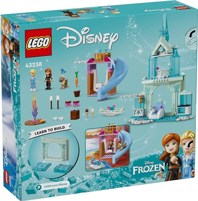 Lodër ndërtuese LEGO Disney Elsa Frozen Castle, me figurina, shumëngjyrëshe