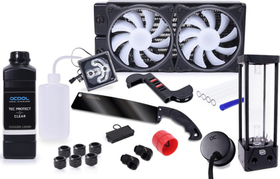 Set ftohës me ujë Alphacool Core Hurrican XT45 240mm HardTube, për CPU AMD Intel, i zi