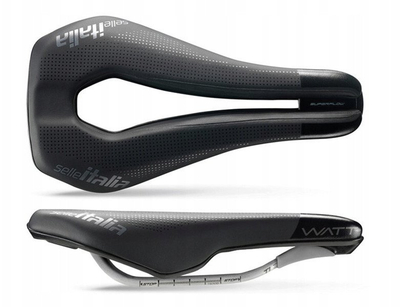 Selino biçiklete Selle Italia Watt TI 316 Gel Superflow, triathlon, me xhel, e zezë