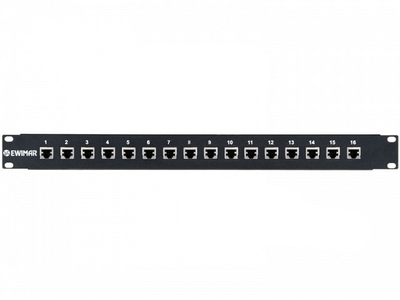 Mbrojtës rrjeti LAN Ewimar PTF-516R-ECO/PoE, 16 kanale, montim rack, i zi