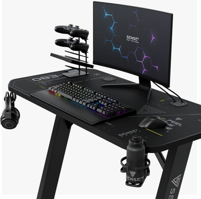 Tavolinë gaming Sense7 Nomad Cybernetic, 120x60 cm, e zezë