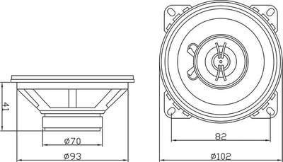 Boksa makine Blow 30-601, 4\", 100W, koaksial, të zinj