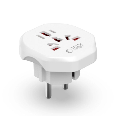 Përshtatës udhëtimi universal Tech-Protect WL-20, 2500W, 250V, i bardhë