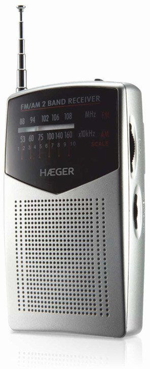 Портабилно радио Haeger Pocket, AM/FM, со телескопска антена, сиво