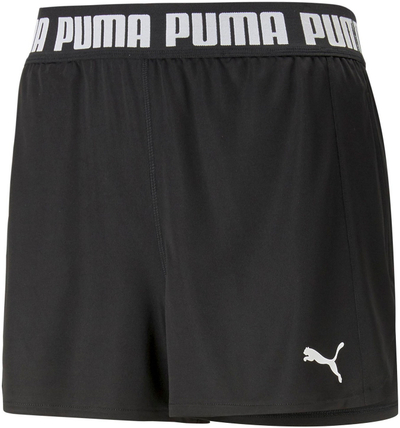 Shorce palestre PUMA Train All Day, për femra, me bel elastik, të zeza