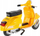 Макет скутер MSZ Vespa 200 Rally 1976, размер 1:18, жолт
