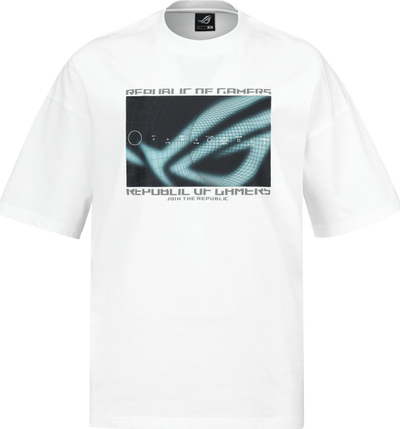Bluzë T shirt ASUS ROG Cosmic Wave, 100% pambuk, për meshkuj M, e bardhë