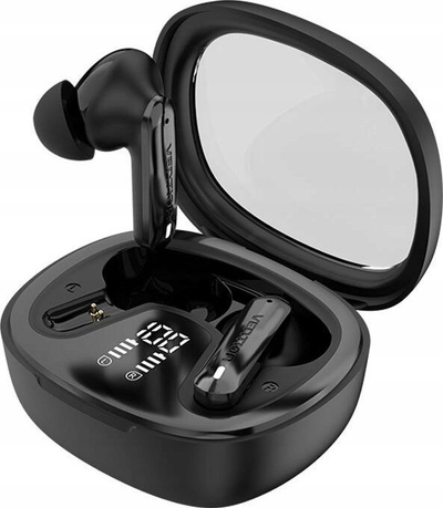 Kufje Bluetooth Vention AIR A01, Bluetooth 5.3, me kuti karikimi me ekran LED, të zeza