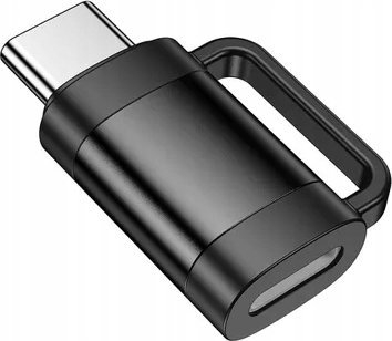 Adapter OTG Hoco UA31E, USB‑C në Lightning, 3A, i zi