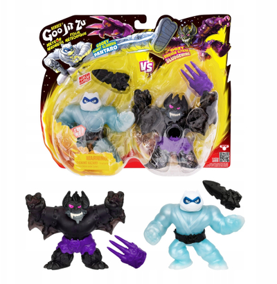 Set figurash Heroes of Goo Jit Zu Meteor Madness Versus Pack, Pantaro vs Sludgewing, lodra të shtrirshme, shumëngjyrësh
