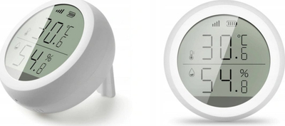 Senzor temperature dhe lagështie Tuya ZigBee, me ekran LCD, i bardhë