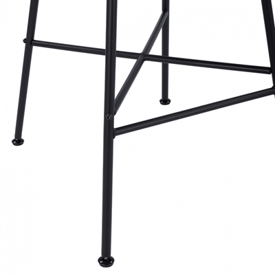 Tabure bar Gavin HM5706, metal, wicker, bezhë e zezë