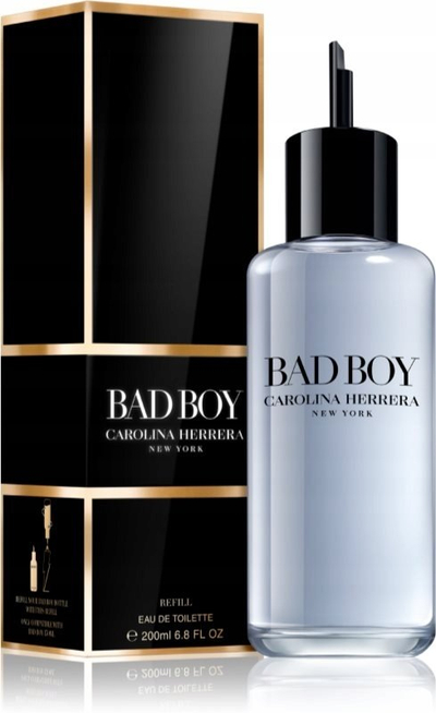 Parfum Carolina Herrera Bad Boy, Eau de Toilette Refill, 200ml, për burra