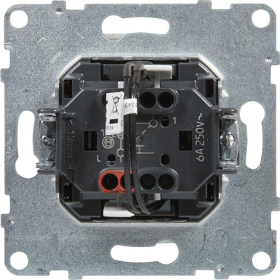 Buton shtypës me ndriçim Legrand SUNO 721410, 6A 250V, terminale automatike, i zi