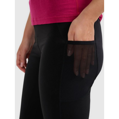 Legginsa për goca 4F Tights FNK F373, termike, me xhepa anës, të zeza
