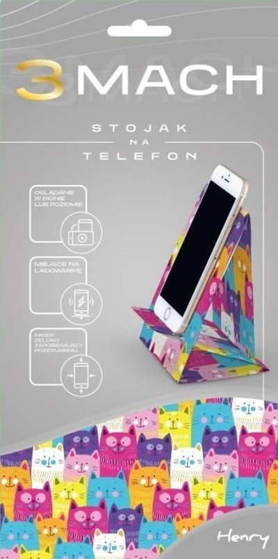 Mbajtëse telefoni 3MACH Phone Stand Cats, karton i fortë, matte soft touch, shumëngjyrëshe