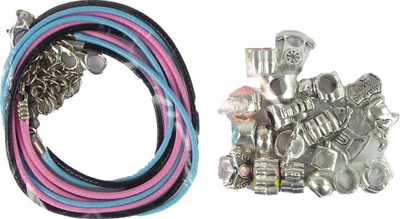 Set bizhuterish LEAN Toys, byzylykë edhe zinxhirë, rruaza plastike shumëngjyrëshe