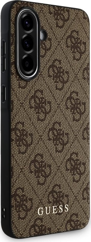 Mbrojtëse telefoni Guess 4G Metal Logo për Samsung Galaxy A36, TPU PC, kafe