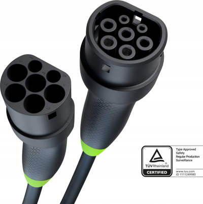 Kabllo karikimi për makinë elektrike Green Cell GC EVKABGC03, Type 2 në Type 2, 5m, e zezë