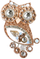 Brosh Owls Metallic II, bezh , woman