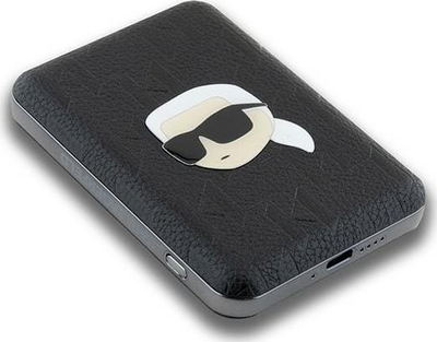 Power bank me karikim me valë Karl Lagerfeld KLPB5FPGKSKIHK, 5000mAh, 15W MagSafe, i zi