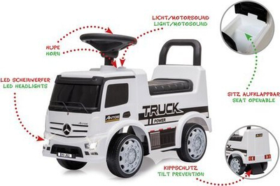 Makinë lodër shtytëse Jamara Mercedes-Benz Antos, ride-on, me drita, e bardhë