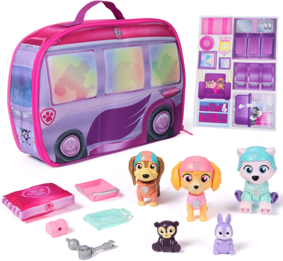 Set lodrash PAW Patrol Pupcation Rescue, figurina Skye Everest Liberty, kamping RV, rozë